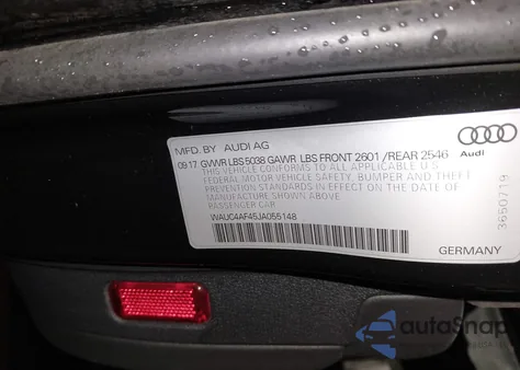 2018 Audi S4 3.0T Premium Plus из США, поврежденный, VIN WAUC4AF45JA055148